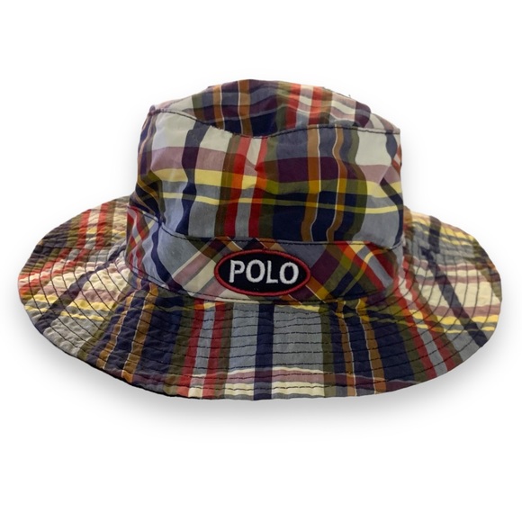Polo Ralph Lauren Other - Ralph Lauren Polo plaid golf bucket hat New navy red yellow size Large